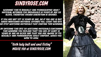 Goth lady ball and anal fisting | MyGothGf.com