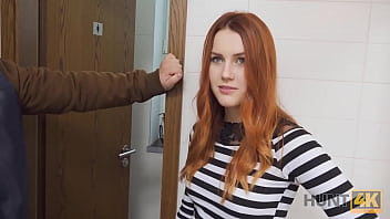 HUNT4K. For cash cuck permits hunter to fuck red-haired GF in restroom | MyGothGf.com
