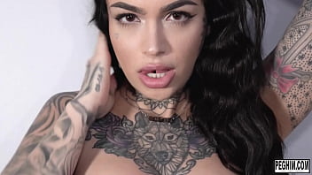 Tattooed beauty leigh raven uses her split tongue to lick Michael Vegas anus | MyGothGf.com